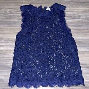 navy lace tank top